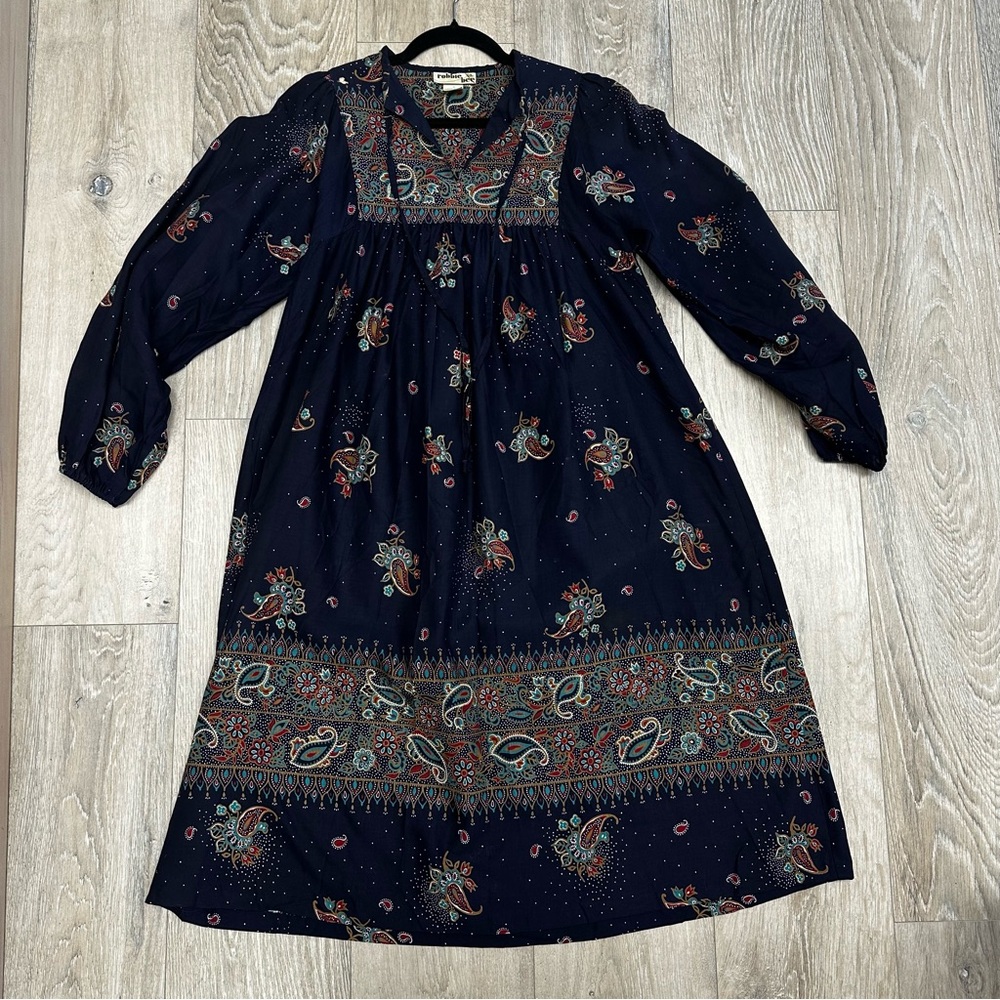 Vintage Robbie Bee blue paisley boho dress